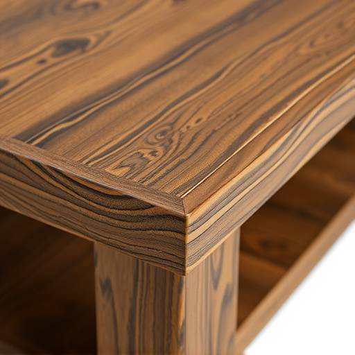 A close-up shot of the Artisan Haven coffee table, highlighting its unique design and wood grain.