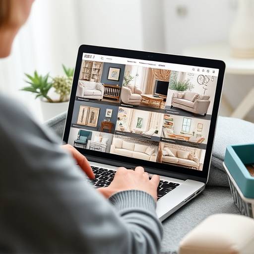 A customer browsing the Artisan Haven online catalog on a laptop.