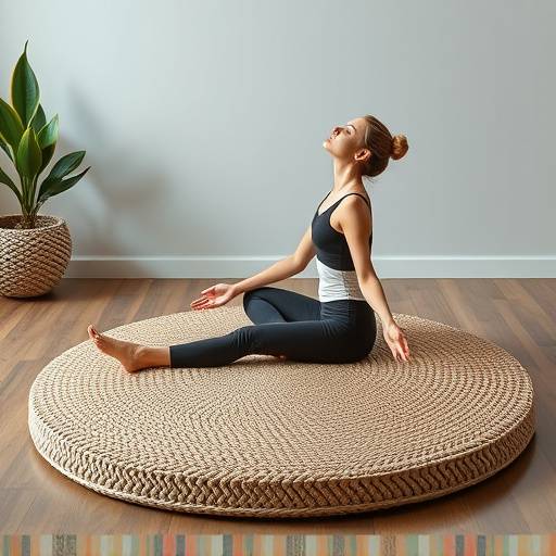 Large, floor cushion pouf filled with buckwheat hulls, ideal for meditation or relaxation.